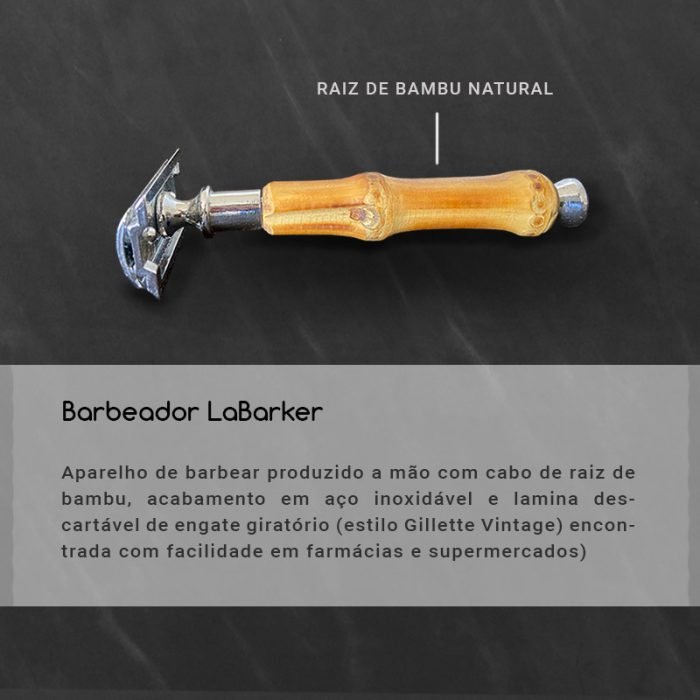 barbeador com cabo de bambu