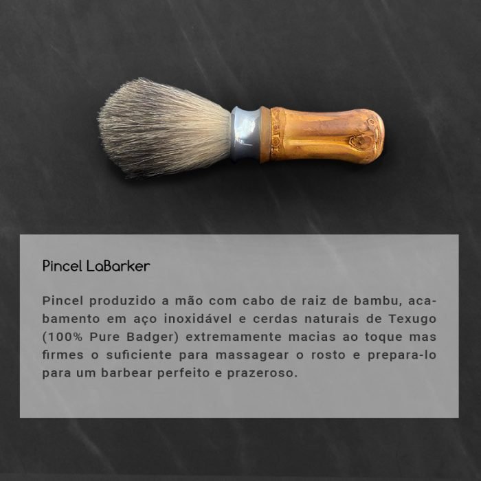 Pincel para barbear de bambu